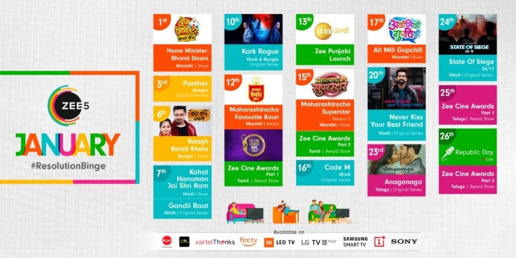 January 2020 launch on ZEE5, January 2020 Resolution Binge, ZEE5 New Releases January 2020